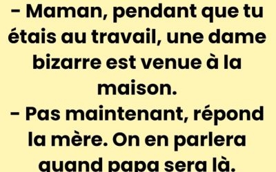 Blague du moment ? Une fillette s’adresse à sa mère.
